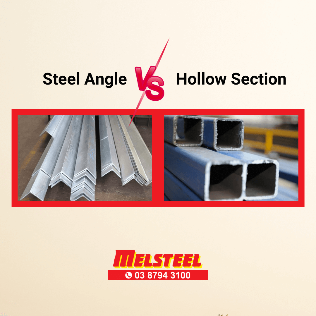 Picture of Steel Angle vs Hollow Section by Melsteel